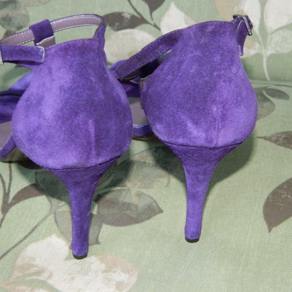 Brasila's Purple Suede Strappy Stilettos w/Rhinestone Details Italy, 36 1/2 EUC - Picture 5 of 12